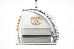 ★3日以内返品可★ 美品 CHANEL シャネル マトラッセ ラムスキン チェーン ショルダーミニバッグ ライトブルー AP1787 コインケース ライトブルー ラムスキン レディース