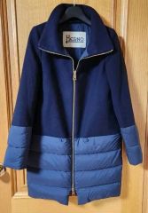 HERNO ヘルノ 異素材 切り替えダウンコート ジャケット ネイビー 38