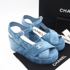 週末セール‼️CHANEL デニム サンダル ココマーク 38 シャネル - メルカリ