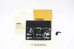 ★3日以内返品可★ 美品 FENDI フェンディ ヴィッテロ サン カモフ ビジネスカードホルダー 7M0164 カードケース ブラック グリーン コーティングキャンバス レディースのサムネイル