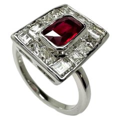 11g☆1.29ct☆ビルマ産✨ピジョンブラッドルビー1.4ctダイヤリング指輪 