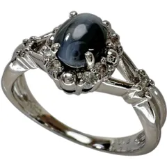 11号 アレキサンドライトキャッツアイ 0.75ct ダイヤモンド 0.16ct リング・指輪 Pt900プラチナ 4.8g レディース 【中古】【真子質店】【NN】