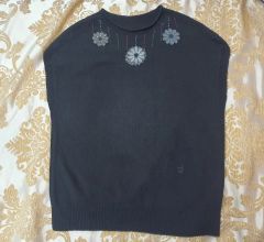 美品✨ ノーブランド レース ニット トップス アイボリー 半袖 花柄 