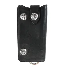 CHROME HEARTS クロムハーツ（原本無） KEY CASE クロスボールボタン レザー キーケース ブラック系 シルバー系【中古】のサムネイル