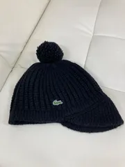 送料無料★LACOSTE ラコステ★ニット帽　帽子★ブラック★フリーサイズ　#80508samt