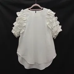 Deux Amour ドゥーザムール ランダムフリルスリーブプルオーバー ホワイト M〜L ○□・□○☆のサムネイル