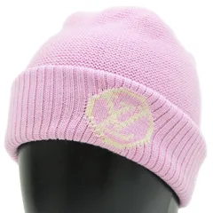 SALE【美品】LOUIS VUITTON ルイ・ヴィトン ニットキャップ メンズ レディース ユニセックス ボネ LV コラージュ シグネチャー ロゴ サークルLV ジャガード ウール100％ 帽子 小物 ラベンダーピンク 桃色 イタリア製のサムネイル