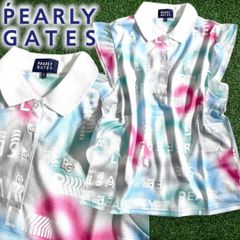新品タグ付 パーリーゲイツ ロゴ総柄×グラデーション フリル袖