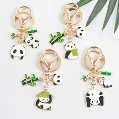 パンダ キーホルダー かわいい バッグチャーム 竹モチーフ 鍵 アクセサリー