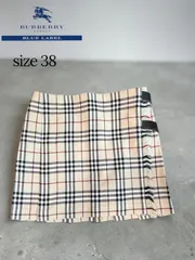 ★ BURBERRY BLUE LABEL バーバリーブルーレーベル ノバチェック 巻きスカート プリーツスカート ミニスカート サイズ38 FLF17-515-43