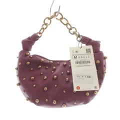 ザラ ZARA スタッズ ハンドバッグ フェイクレザー 紫