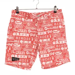 【新品】クアルトユナイテッド ハーフパンツ レッドピンク×白 総柄  メンズ M ゴルフウェア CUARTO UNITEDのサムネイル