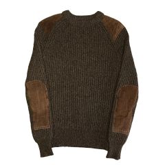 コムデギャルソン オム レザー切り替えパッチ ブラックシープ ニット 