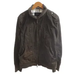 バーバリーブラックレーベル BURBERRY BLACK LABEL ミリタリージャケット M カーキ ジップアップ チェック裏地/HW