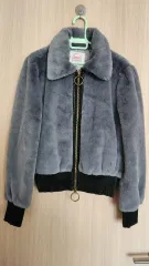 レディース グレー ファー ジャケット ファー ジャケット S