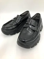 menue メヌエ 17041 スニーカーソール 厚底 コイン ローファー シューズ size40/ブラック ■■ レディース