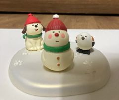 インテリア小物 サンタクロースとクリスマスツリーの置物 夏休みの宿題