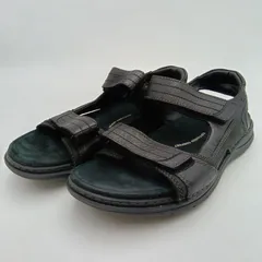 Clarks クラークス Hapsford Creek ハプスフォードクリーク サンダル UK9 黒 ブラック C-3-4のサムネイル