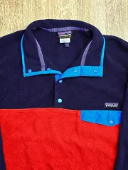 ヴィンテージ patagonia パタゴニア Synchilla（シンチラ） スナップT ツートン レッド ネイビー L