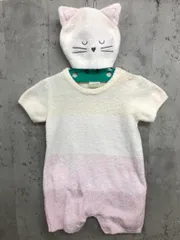 新品 gelato pique ジェラート ピケ ネコの帽子 ロンパース size70-80/ピンク ■◆ キッズ