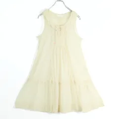 ピンクハウス★ドット×チュールが可愛い♪ピンタック ピコフリルたっぷり♪チュニックワンピース アイボリー系 z19600
