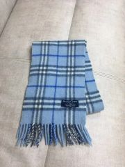希少Burberry ノバチェック カシミヤ100% ブルーカラー マフラー 青
