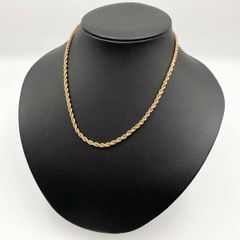 K18 ゴールド ベネチアン トリプルツイスト チェーンネックレス 約50cm 