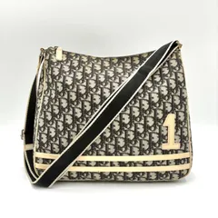 Christian Dior クリスチャンディオール ナンバーライン No.1 トロッター柄 ショルダーバッグ PVC×レザー ネイビー