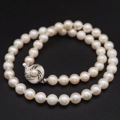 希少/大珠】本真珠 パール ネックレス 9.5-10.5mm ビーンズ金具 - メルカリ