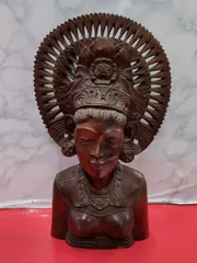 インドネシア　バリ島　木製　木彫り　オブジェ　アジアン雑貨　置き物　インテリア小物　(高さ：約40㎝ / 幅：約20㎝)