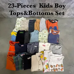 【U-241】男の子服100cm〜120cm まとめ売り23枚セットトップス ボトムス ズボン サイズミックス ノーブランド中心 パジャマ デニム 柄物 無地 古着