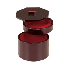 武蔵野飯器/おひつ 〔新溜内朱 2段 A〕 118×110×高さ102(直径101×高さ67)mm 日本製 〔和食 レストラン〕