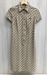 BURBERRY LONDON BLUE LABEL バーバリー ロンドン ブルーレーベル 半袖 ワンピース FM569-425 レディース サイズ 38 ベージュ チェック 柄
