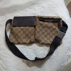 美品確実正規品 Gucci 28566 ウエストバッグ GG シェリーライン - メルカリ
