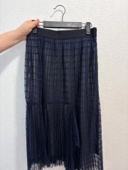 極美品 エポカ トレーションレースフレアスカート ネイビー×ホワイト