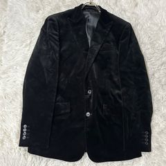 Lサイズ 極美品 MALE&Co. ベロア テーラードジャケット 黒 大きい 