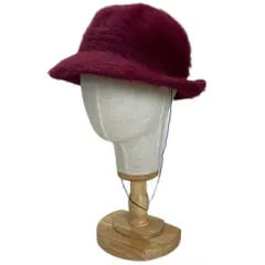 【中古】　KANGOL　アルペンハト　バケットハット　バケハ　帽子　ウール　ナイロン　ファー　無地　LEAH FURGORA　イギリス製　古着　/4112