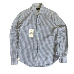 未使用品】F.C.R.B ストライプシャツ ブルー×ホワイト ロゴワッペン L