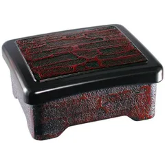 光月丼重/重箱 〔油彩漆刻塗内朱 A〕 167×143×80mm (143×119×46mm) 日本製 〔和食 レストラン 店舗 お店〕