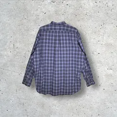 80~90年代/80~90’s Ralph Lauren BLAKE ラルフローレン ノーカラー 長袖シャツ チェック柄 PHILIPPINES製 XLサイズ パープル