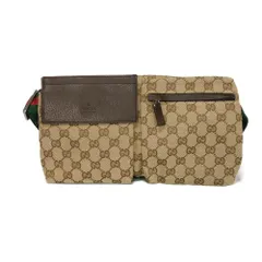 GUCCI グッチ GG キャンバス ウエストバッグ ロゴ エンボス カーフ ブラウン グリーン レッド ウエストポーチ ショルダーバッグ ウェブ ストライプ ベージュ ボディバッグ 28566のサムネイル