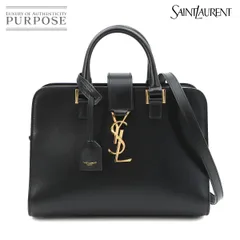 新品同様 サンローラン SAINT LAURENT ベイビー カバス 2way ハンド ショルダー バッグ レザー ブラック 568853 90320632