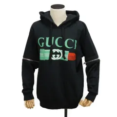 GUCCI グッチ GG ロゴ リップスティック フーディ スウェット プルオーバー グリーン レッド ホワイト  XXS 155/80Y ファスナー 半袖 2WAY インターロッキングG コットン ブラック パーカー 743404 XJFIX 1082のサムネイル