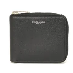 SAINT LAURENT PARIS サンローランパリ イースト ウエスト ジップウォレット グレイン パウダー ラウンドファスナー 札入れ カードケース コインケース ロゴ 箔押し ブラック 二つ折り財布 418984のサムネイル