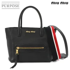 新品同様 ミュウミュウ MIUMIU マドラス 2way ハンド ショルダー バッグ レザー ブラック 5BG143 90322594