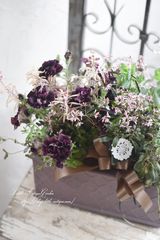 ジニア バスケットアレンジメント アンティークカラー 寄せ植え - メルカリ