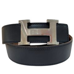 HERMES Hバックル リバーシブルベルト ネイビー/ブラック - メルカリ