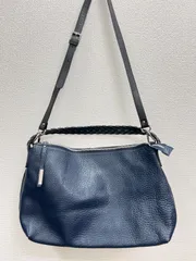 19. NICOLI ニコリ　レザーバッグ　2way ハンドバッグ　ショルダーバッグ　ネイビー　本革のサムネイル