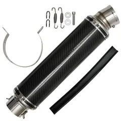 60.5mm 60.5φ 全長450mm 汎用 マフラー スリップオン サイレンサー カーボン バッフル脱着可能 ドレスアップ カスタム パーツ バイク CBR600RR CB750 CB750F CB750FA CB750FB CB750FC CB900Fのサムネイル