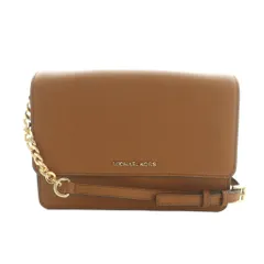 マイケルコース MICHAEL KORS ショルダーバッグ レザー フラップ チェーンショルダー 茶 /MI ■OS